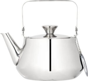 إبريق شاي من الفولاذ المقاوم للصدأ بمقبض مريح وفوهة مميزة للصب بشكل سهل ودقيق من السيف، سعة 2 لتر - افضل براد شاي