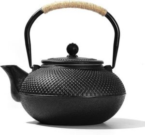 ابريق شاي ياباني من الحديد المصبوب آمن للاستخدام على الموقد، 800 مل