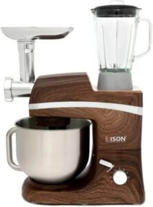 خلاط متعدد الوظائف بتصميم خشبي غامق، استطاعة 1000 واط وسعة 6.5 لتر من اديسون - أفضل عجانة اديسون
