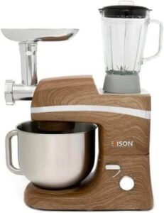 خلاط متعدد الوظائف بتصميم خشبي فاتح من ايديسون، بقدرة 1000 واط وسعة 6.5 لتر - أفضل عجانة اديسون