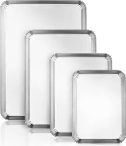 مجموعة صواني خبز اسنشيالز من الستانلس ستيل مكونة من 4 قطع مقاس L - افضل صواني فرن