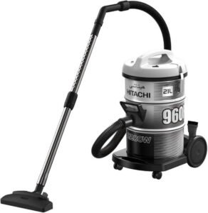 مكنسة كهربائية 2200 واط من هيتاشي، 21 لتر، رمادي - Cv-960F Ss220 Pg، رمادي بلاتيني - أفضل مكنسة كهربائية برميل